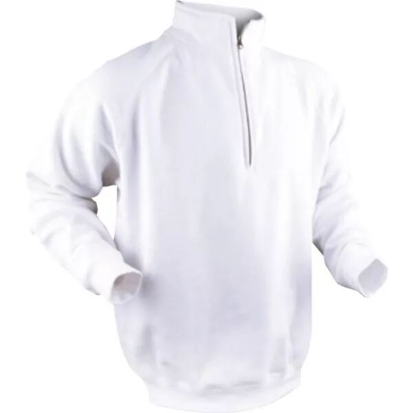 SWEAT-SHIRT BLANC COL ZIPPE