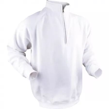 SWEAT-SHIRT BLANC COL ZIPPE