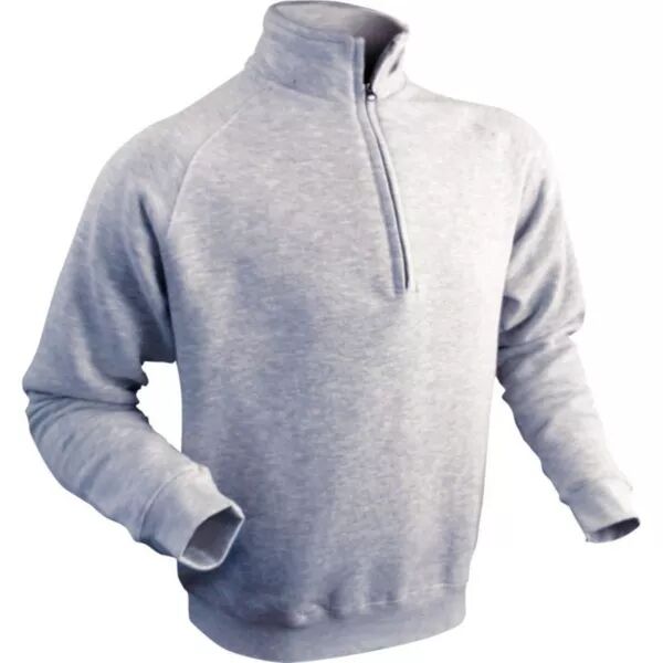 SWEAT-SHIRT GRIS COL ZIPPE